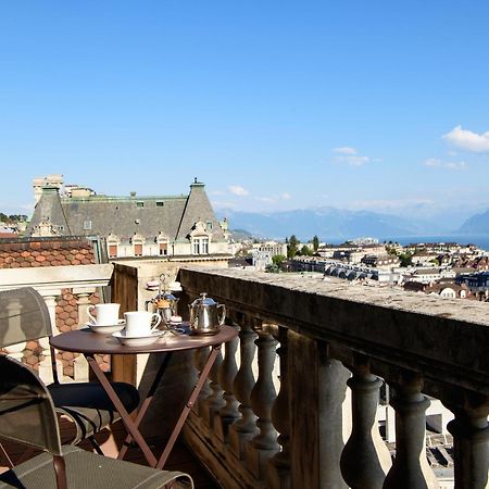 Lausanne Palace Экстерьер фото View from the balcony of a suite at the Hotel de l'Europe