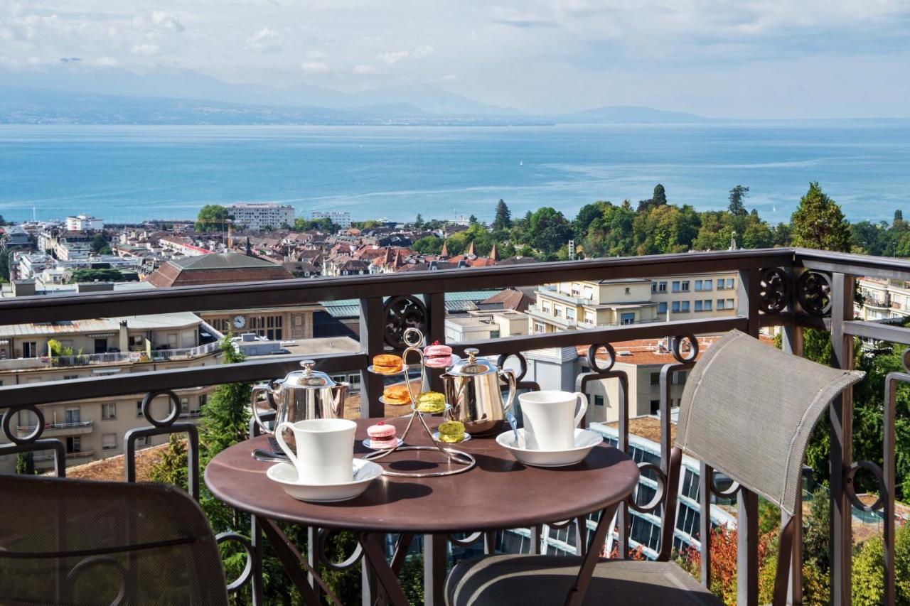 Lausanne Palace Экстерьер фото View of the lake from the hotel